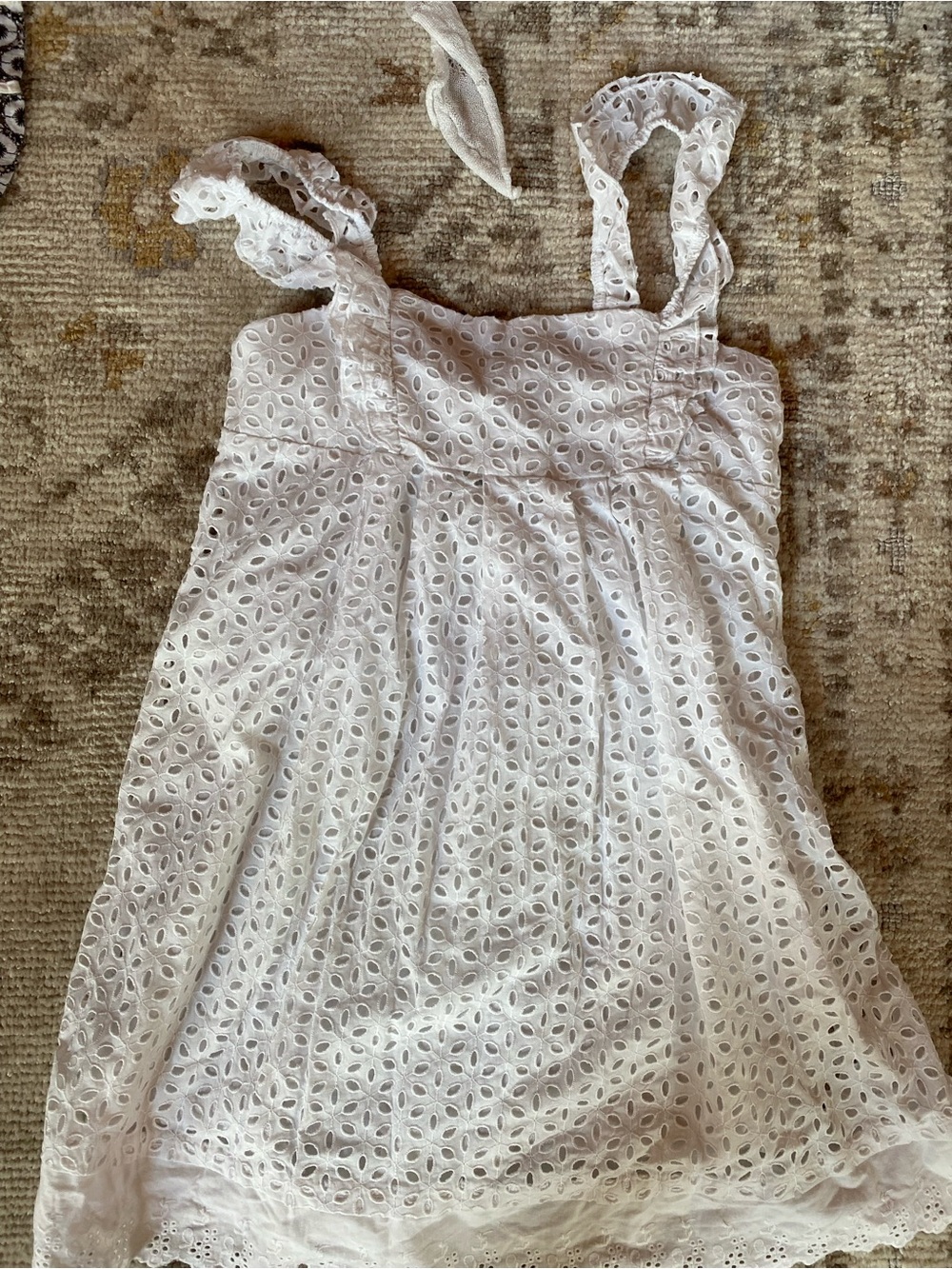 White Eyelet Lace  babydoll Sundress Top
